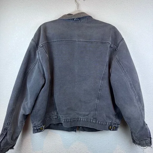 Vintage Carhartt Trucker Jacket M Blanket Lined 90s Retro Workwear Cargo Worn In - Picture 9 of 12